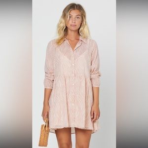 August The Label Zebra Zara Shirt Dress in Blush sz 10